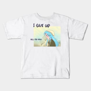 I Give Up, Kill me Now,  Ironic funny kawaii pastel aesthetic dark humor Kids T-Shirt